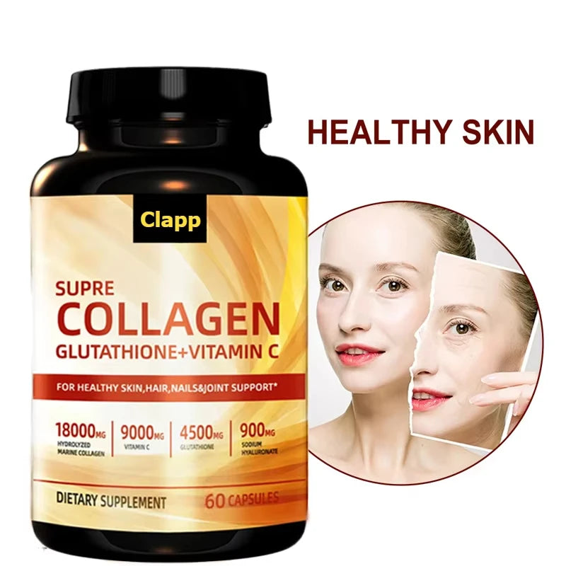 Collagen Pilule Vitamine C Glutathionne Hyaluronique 60 Capsules