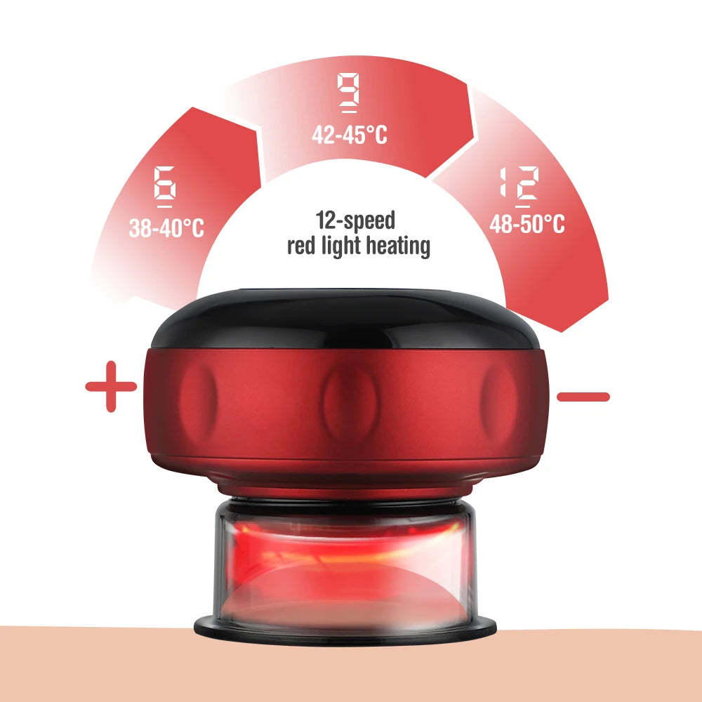 Appareil de massage intelligent par ventouses avec lumière rouge pour la circulation sanguine, ventouses de massage chinoises anti-cellulite