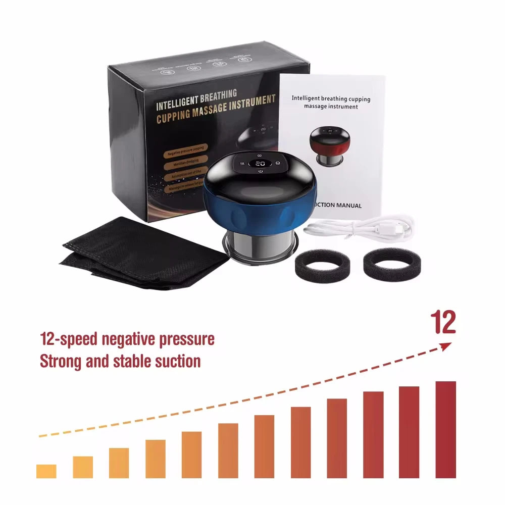 Appareil de massage intelligent par ventouses avec lumière rouge pour la circulation sanguine, ventouses de massage chinoises anti-cellulite