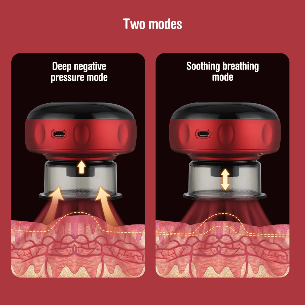 Appareil de massage intelligent par ventouses avec lumière rouge pour la circulation sanguine, ventouses de massage chinoises anti-cellulite
