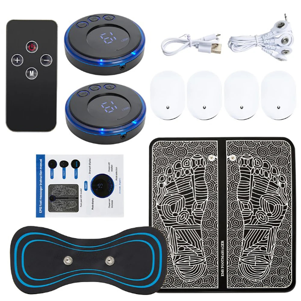 Coussin de Massage électrique des pieds, électrostimulateur, tapis de Massage EMS, masseur musculaire, relaxation des pieds, Fitness, chargement USB