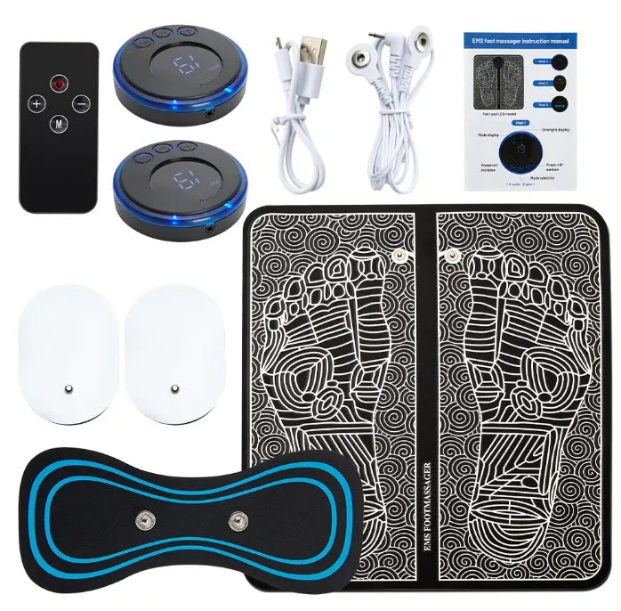 Coussin de Massage électrique des pieds, électrostimulateur, tapis de Massage EMS, masseur musculaire, relaxation des pieds, Fitness, chargement USB