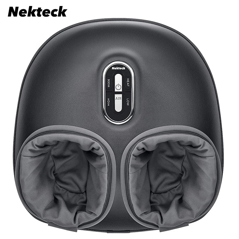 Appareil de massage des pieds Nekteck, thérapie par chauffage, compression d'air, rouleau de pétrissage Shiatsu, relaxation musculaire, appareil de massage électrique des pieds
