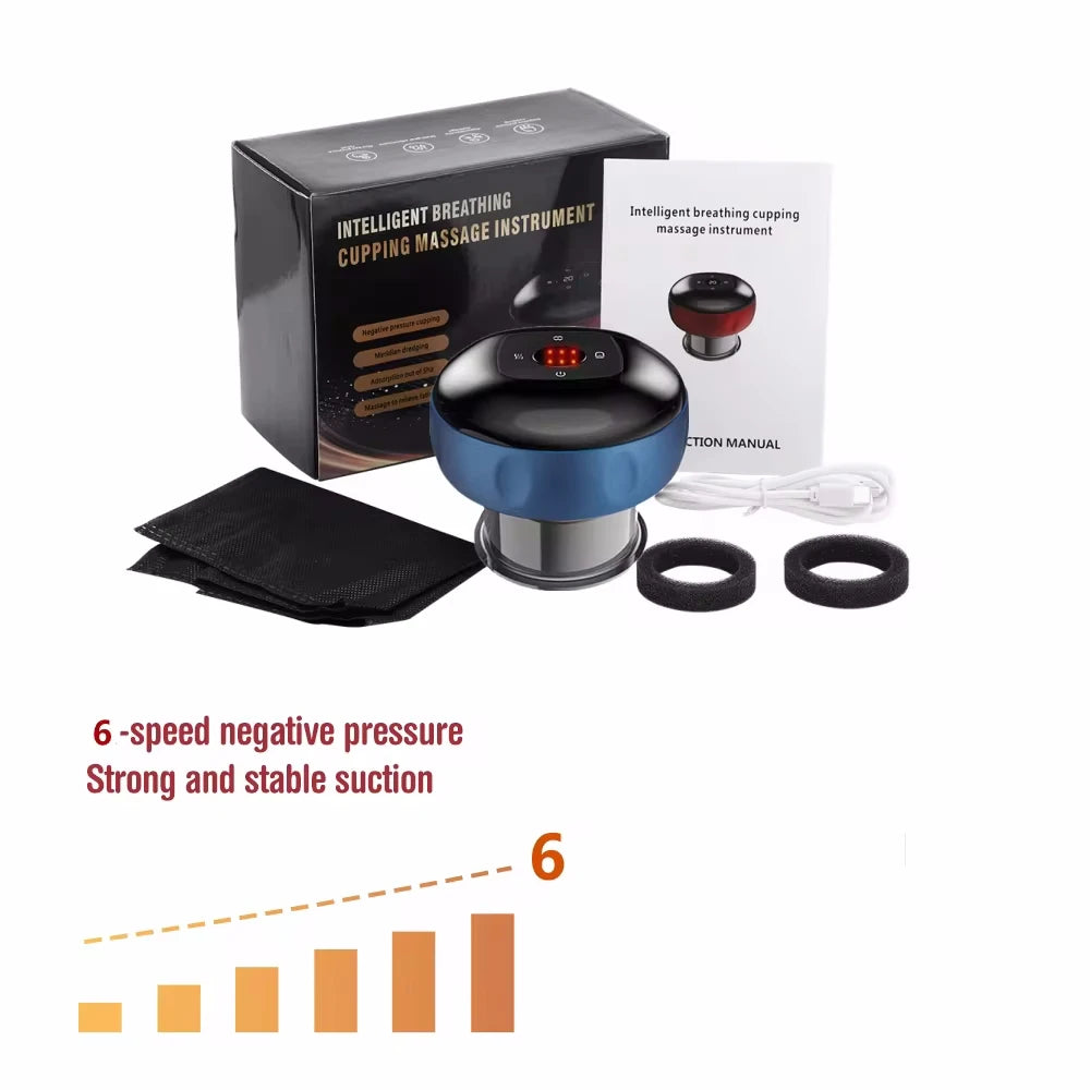 Appareil de massage intelligent par ventouses avec lumière rouge pour la circulation sanguine, ventouses de massage chinoises anti-cellulite