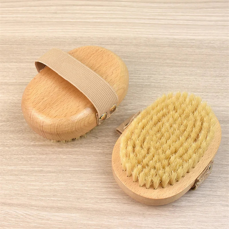 Brosse corporelle en bois SPA, poils de sanglier naturels, brosse corporelle biologique pour peau sèche, brosses de douche en bambou pour le dos mouillé, brosse de bain exfoliante