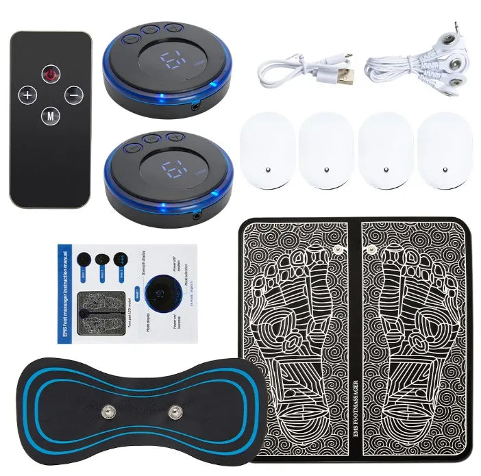 Coussin de Massage électrique des pieds, électrostimulateur, tapis de Massage EMS, masseur musculaire, relaxation des pieds, Fitness, chargement USB