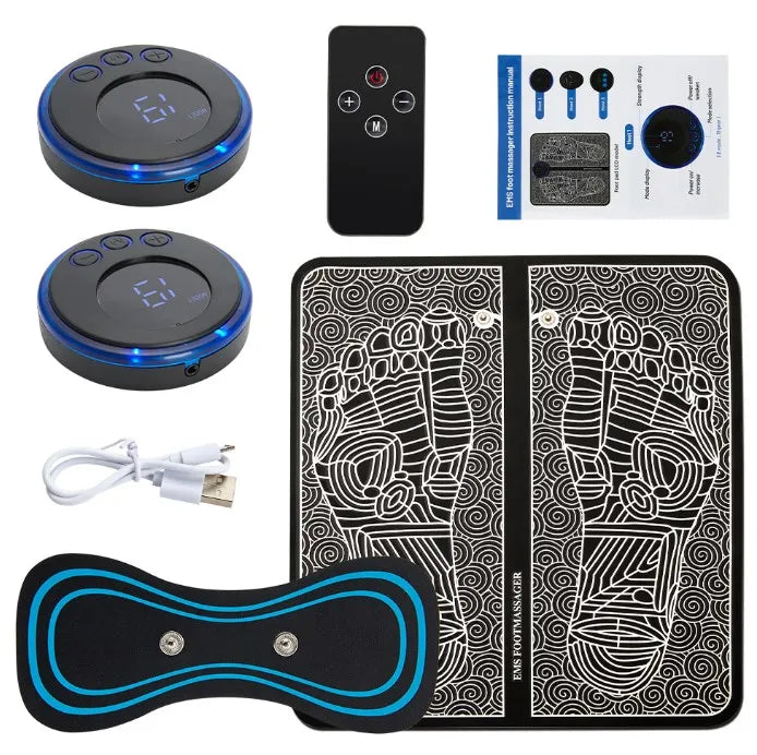 Coussin de Massage électrique des pieds, électrostimulateur, tapis de Massage EMS, masseur musculaire, relaxation des pieds, Fitness, chargement USB